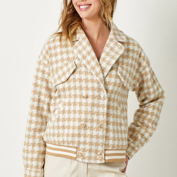 MYSTREE CHECK TWEED BOMBER JACKET - Picture 6 of 8